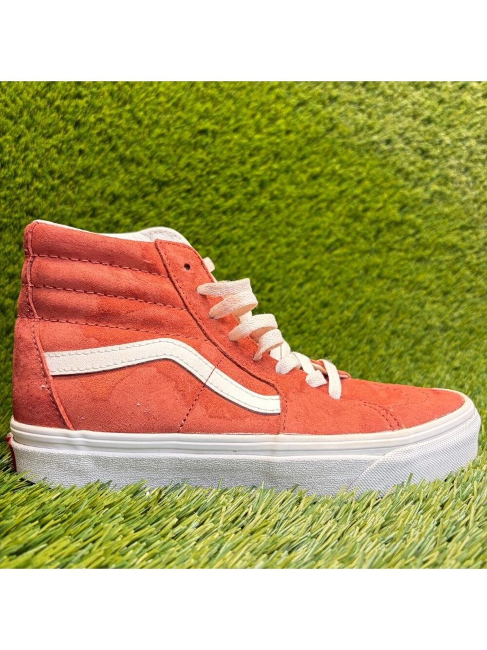 Vans Sk8-Hi Womens Size 6.5 Orange White Athletic Skateboard Shoes Sneakers